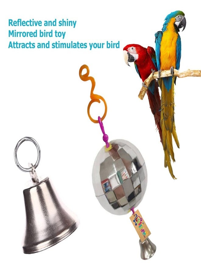 Western Era Bird Disco Ball Covered Shiny Mirrored Squares, Reflects Bright Lights. Attracts and stimulates Your Bird for Small and Medium Birds - Image 2